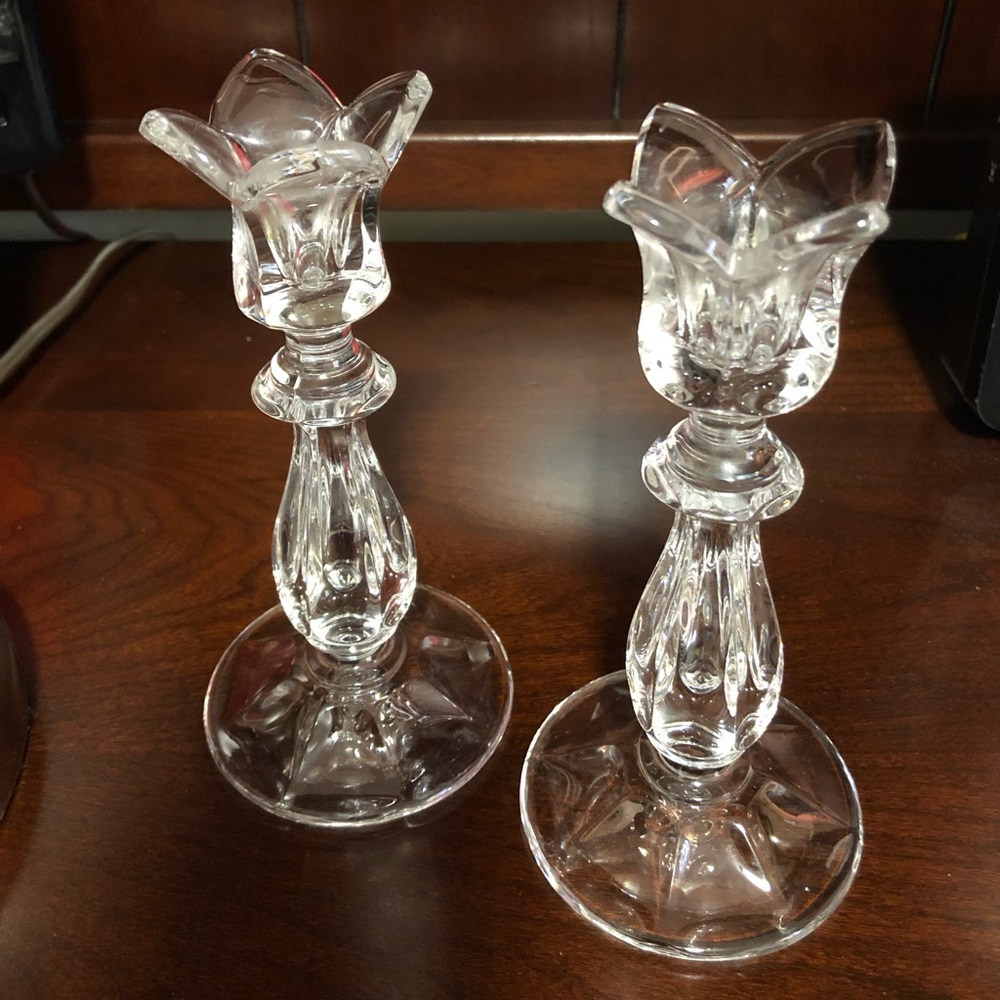 Leaded Glass Candle Holders - Picture 2 of 4